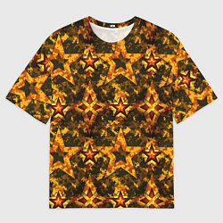 Футболка оверсайз мужская Огненные звезды 9 мая, цвет: 3D-принт