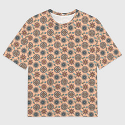 Футболка оверсайз мужская Цветочный узор в стиле бохо, цвет: 3D-принт