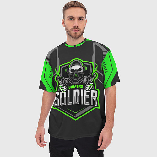 Мужская футболка оверсайз Games soldier / 3D-принт – фото 3