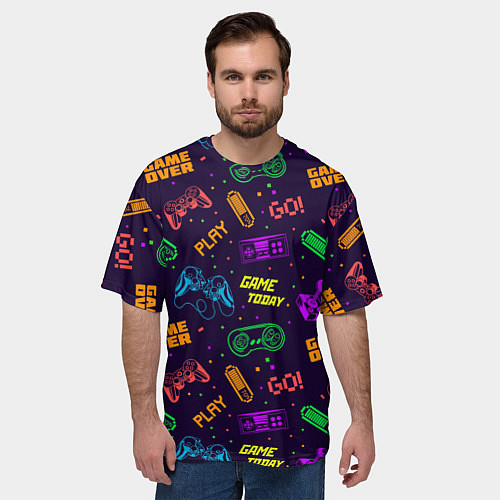 Мужская футболка оверсайз Game today / 3D-принт – фото 3