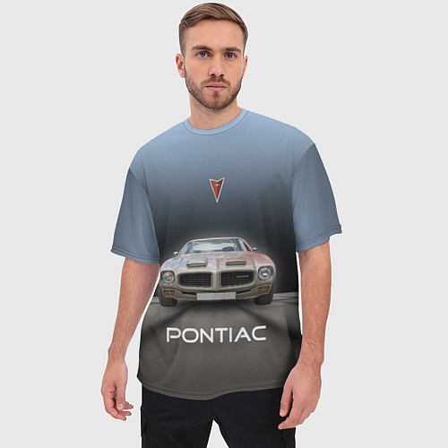 Мужская футболка оверсайз Американский масл-кар Pontiac / 3D-принт – фото 3