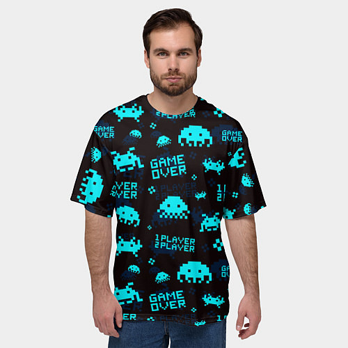 Мужская футболка оверсайз Game over 1 player 2 player / 3D-принт – фото 3