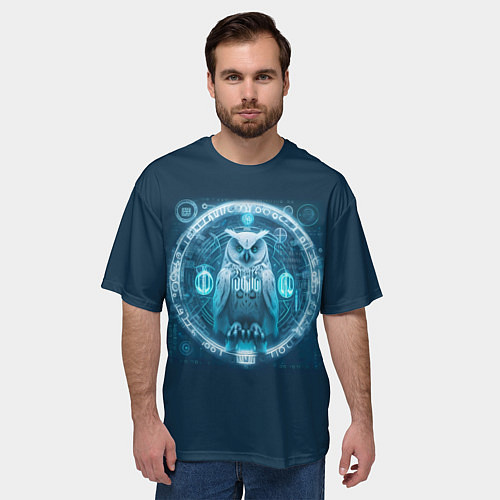 Мужская футболка оверсайз Магическая сова / 3D-принт – фото 3