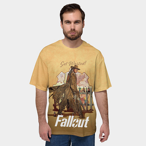 Мужская футболка оверсайз Фаллаут - Гуль / 3D-принт – фото 3