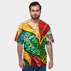 Футболка оверсайз мужская Яркая мозаика с разноцветным абстрактным узором и, цвет: 3D-принт — фото 2
