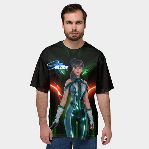 Мужская футболка оверсайз Stellar Blade Eve в полный рост / 3D-принт – фото 3