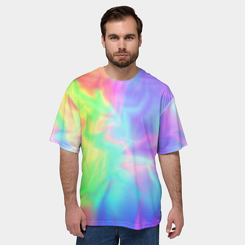 Мужская футболка оверсайз Яркий тай-дай абстракция / 3D-принт – фото 3