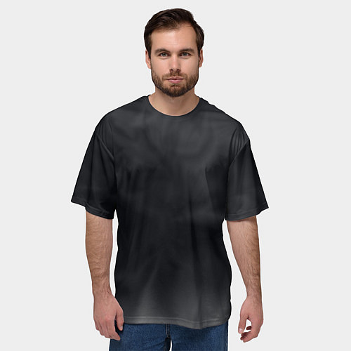 Мужская футболка оверсайз Тёмный серый дымчатый / 3D-принт – фото 3