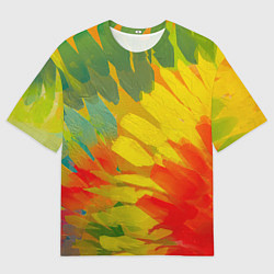 Мужская футболка оверсайз Абстракция цветение акрил
