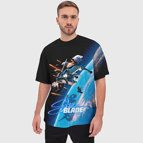 Мужская футболка оверсайз Ева stellar blade / 3D-принт – фото 3