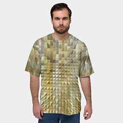 Футболка оверсайз мужская Объемные треугольники текстурированный рельеф, цвет: 3D-принт — фото 2