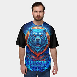 Футболка оверсайз мужская Ледяной белый русский медведь, цвет: 3D-принт — фото 2