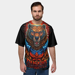 Футболка оверсайз мужская Военный русский медведь, цвет: 3D-принт — фото 2