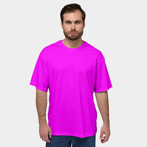 Мужская футболка оверсайз Яркий розовый / 3D-принт – фото 3