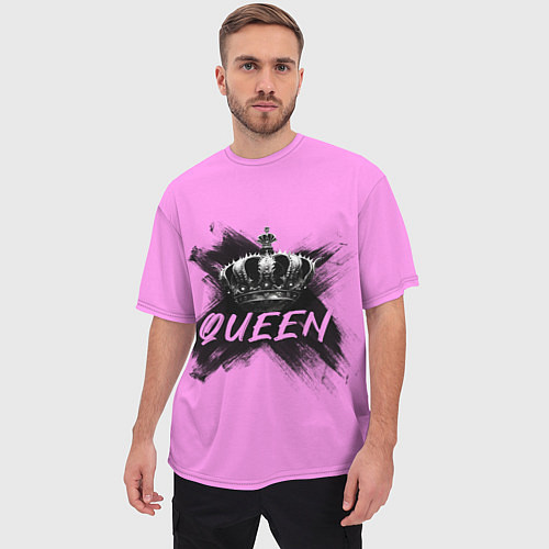Мужская футболка оверсайз Королева - корона / 3D-принт – фото 3