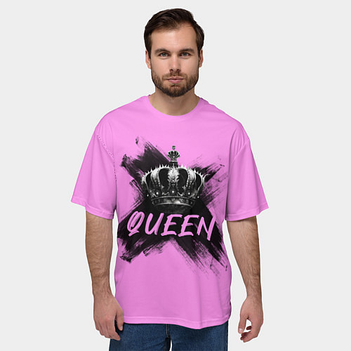 Мужская футболка оверсайз Королева - корона / 3D-принт – фото 3