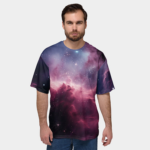 Мужская футболка оверсайз Абстрактный космос фантастика / 3D-принт – фото 3