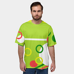 Футболка оверсайз мужская Яркая геометрия с кольцами, цвет: 3D-принт — фото 2