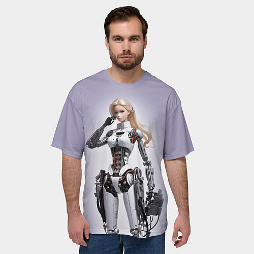 Мужская футболка оверсайз Barbie cyberpunk - ai art fantasy / 3D-принт – фото 3