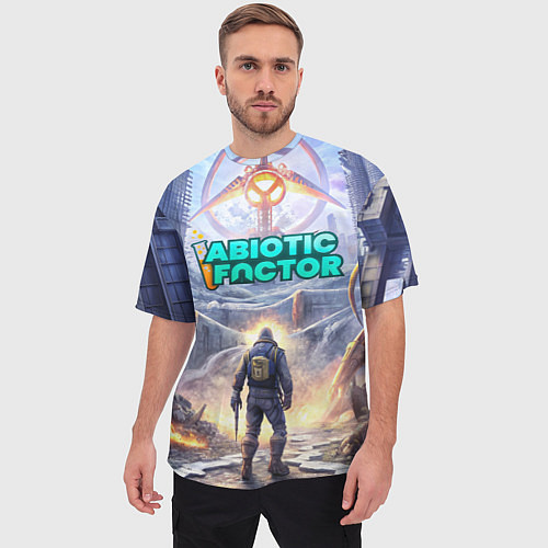 Мужская футболка оверсайз Abiotic Factor атомный завод / 3D-принт – фото 3