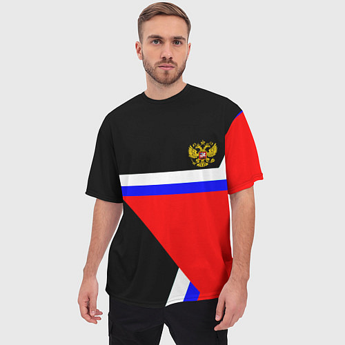 Мужская футболка оверсайз Россия и советский союз спорт / 3D-принт – фото 3