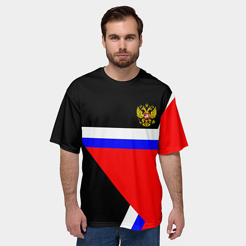Мужская футболка оверсайз Россия и советский союз спорт / 3D-принт – фото 3
