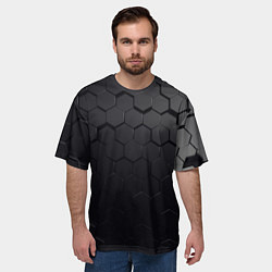 Футболка оверсайз мужская Камуфляж черных плит, цвет: 3D-принт — фото 2