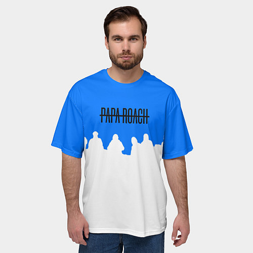 Мужская футболка оверсайз Papa Roach rock bend / 3D-принт – фото 3