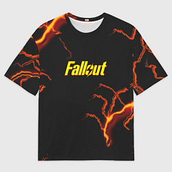 Футболка оверсайз мужская Фэллаут шторм молнии, цвет: 3D-принт