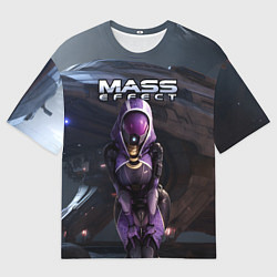 Футболка оверсайз мужская Mass Effect ТалиЗора и космический корабль, цвет: 3D-принт