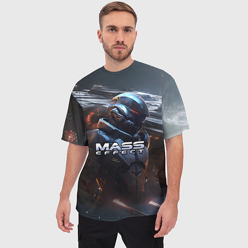 Мужская футболка оверсайз Mass Effect game space / 3D-принт – фото 3