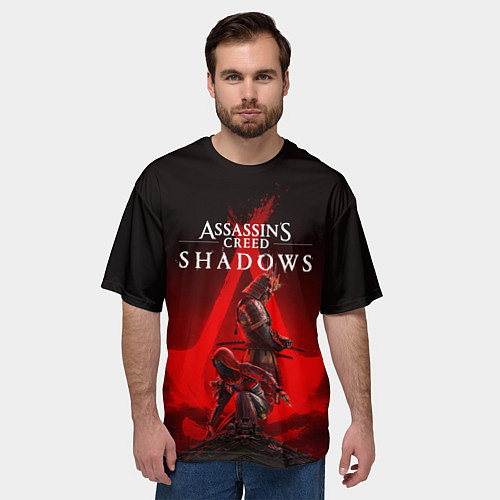 Мужская футболка оверсайз Главные герои Assassins creed shadows / 3D-принт – фото 3