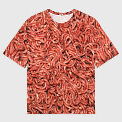 Футболка оверсайз мужская Мясной фарш текстура, цвет: 3D-принт