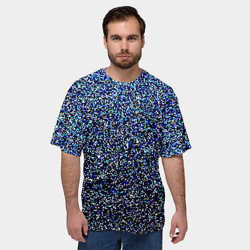 Мужская футболка оверсайз Шум пикселей / 3D-принт – фото 3