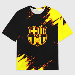 Футболка оверсайз мужская Barcelona огненные краски лого, цвет: 3D-принт