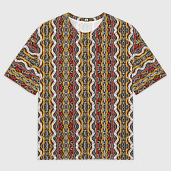 Футболка оверсайз мужская Оранжевые африканские волны, цвет: 3D-принт