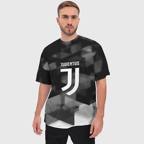 Мужская футболка оверсайз Juventus geometry fc / 3D-принт – фото 3