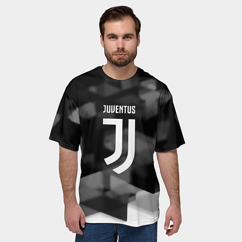 Мужская футболка оверсайз Juventus geometry fc / 3D-принт – фото 3