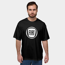 Футболка оверсайз мужская FIAT logo white, цвет: 3D-принт — фото 2