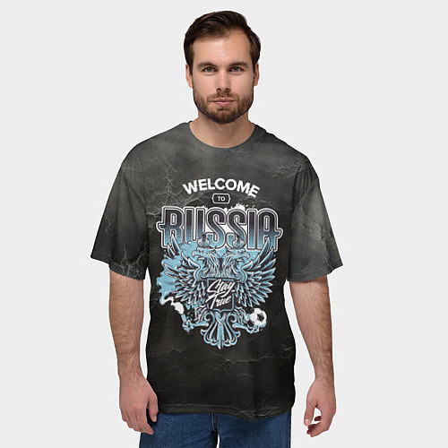 Мужская футболка оверсайз Добро пожаловать в Россию - stay true / 3D-принт – фото 3