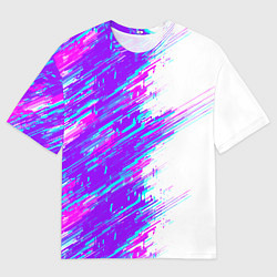 Мужская футболка оверсайз Neon glitch