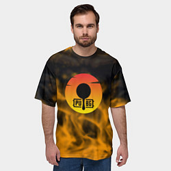 Футболка оверсайз мужская PUBG огненный стиль, цвет: 3D-принт — фото 2