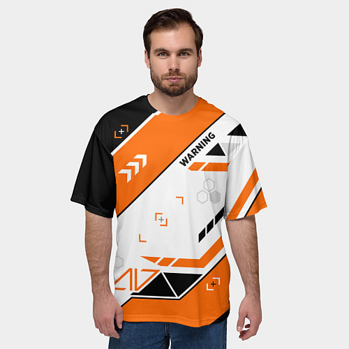 Мужская футболка оверсайз Asiimov AWP skin / 3D-принт – фото 3