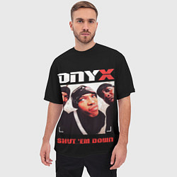 Футболка оверсайз мужская Оникс - shut em down, цвет: 3D-принт — фото 2
