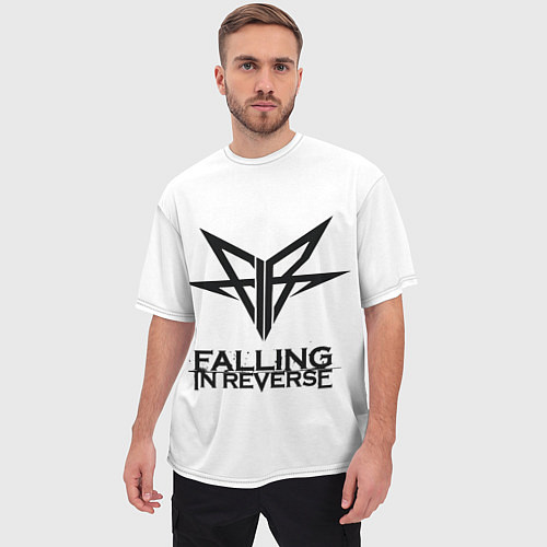 Мужская футболка оверсайз Falling in Reverse band logo / 3D-принт – фото 3