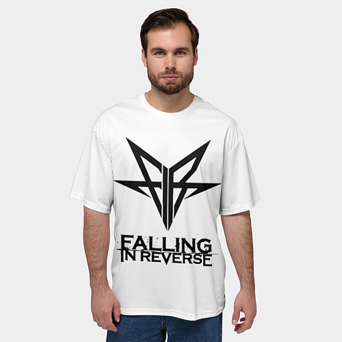 Мужская футболка оверсайз Falling in Reverse band logo / 3D-принт – фото 3