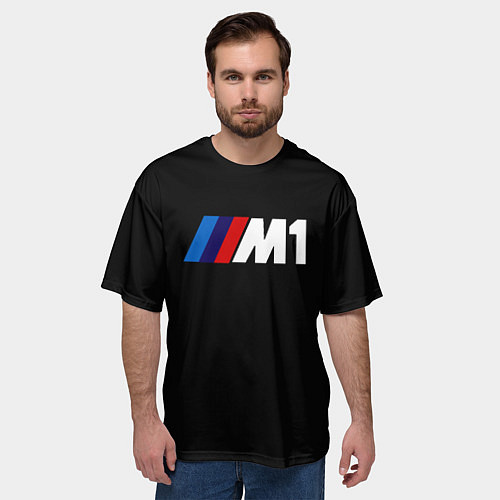 Мужская футболка оверсайз BMW m1 logo / 3D-принт – фото 3