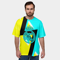 Футболка оверсайз мужская Real madrid fc geometry, цвет: 3D-принт — фото 2