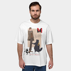 Футболка оверсайз мужская Мастер и Маргарита кот Бегемот, цвет: 3D-принт — фото 2