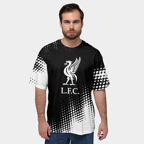 Мужская футболка оверсайз Liverpool краски / 3D-принт – фото 3